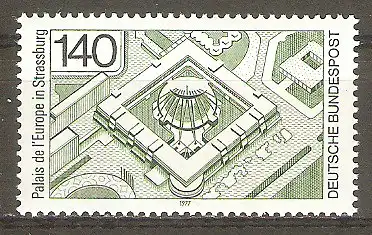 Briefmarke BRD Mi.Nr. 921 ** Einweihung des Palais de l’Europe des Europarats in Straßburg 1977 #