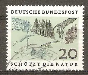 Briefmarke BRD Mi.Nr. 592 o Europäisches Naturschutzjahr 1969 / Mittelgebirge #