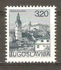 Briefmarke Jugoslawien Mi.Nr. 1597 x ** Freimarke Sehenswürdigkeiten 1975 / Škofja Loka #