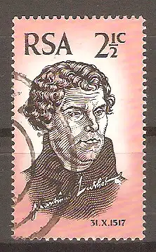 Briefmarke Südafrika Mi.Nr. 359 o 450. Jahrestag der Reformation 1967 / Martin Luther #