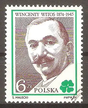Briefmarke Polen Mi.Nr. 2905 o 90 Jahre Bauernbewegung 1984 / Wincenty Witos (Politiker) #