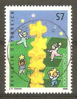 Briefmarke Österreich Mi.Nr. 2311 o Europa CEPT 2000 / Kinder bauen Sternenturm #