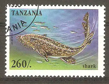Briefmarke Tanzania Mi.Nr. 2038 o Meerestiere 1995 / Hai #