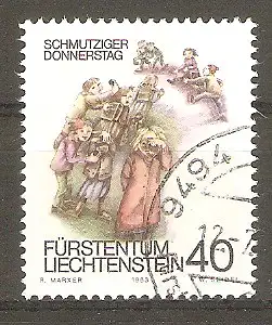 Briefmarke Liechtenstein Mi.Nr. 818 o Fastnachts- und Fastenbräuche 1983 / Schmutziger Donnerstag #