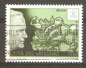 Briefmarke Vatikan Mi.Nr. 1192 o Die Weltreisen von Papst Johannes Paul II. 1996 / Reise nach Belgien #