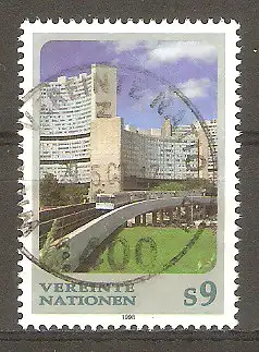 Briefmarke Vereinte Nationen Wien Mi.Nr. 247 o U-Bahn vor dem Vienna International Centre 1998 #