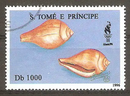 Briefmarke Sao Tome & Principe Mi.Nr. 1657 o Meeresschnecken 1996 #