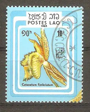 Briefmarke Laos Mi.Nr. 845 o Blumen 1985 / Orchidee (Catasetum fimbriatum) #