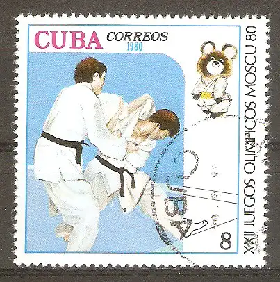 Briefmarke Cuba Mi.Nr. 2458 o Olympische Sommerspiele Moskau 1980 / Judo #