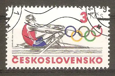 Briefmarke Tschechoslowakei Mi.Nr. 2784 o Olympische Bewegung 1984 / Rudern #