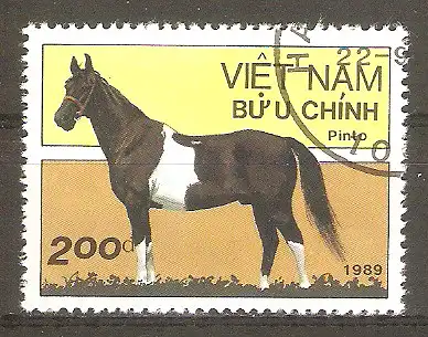 Briefmarke Vietnam Mi.Nr. 2099 o Pferde 1989 / Pinto #