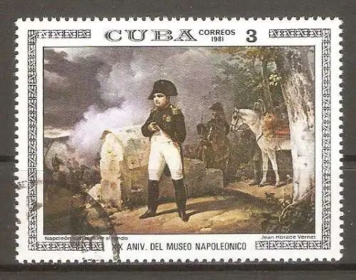 Briefmarke Cuba Mi.Nr. 2598 o 20 Jahre Napoleon-Museum 1981 / Napoleon mit seinem Schimmel #