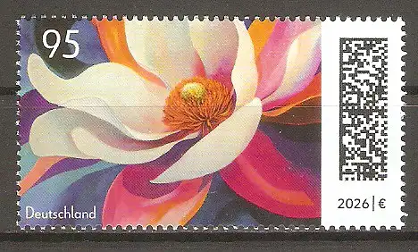 Briefmarke BRD Mi.Nr. 3949 ** Blumengruß 2026 / Tulpen-Magnolie (Magnolia x soulangeana) #