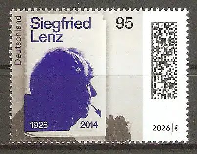 Briefmarke BRD Mi.Nr. 3957 ** 100. Geburtstag von Siegfried Lenz 2026 / Deutscher Schriftsteller #