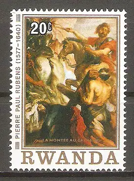 Briefmarke Ruanda Mi.Nr. 883 ** 400. Geburtstag von Rubens 1977 / Der Hügel von Golgatha #