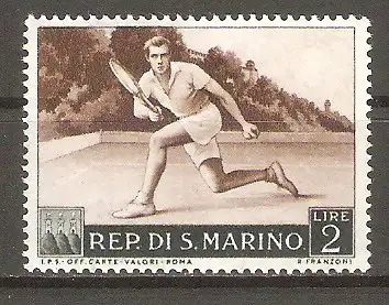 Briefmarke San Marino Mi.Nr. 494 ** Sport 1953 / Tennis #