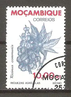 Briefmarke Mocambique Mi.Nr. 834 o Nutzpflanzen 1981 / Wunderbaum (Ricinus communis) #