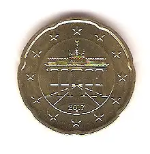 Euro Kursmünze BRD 20 Cent 2017 F #m8