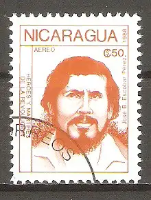 Briefmarke Nicaragua Mi.Nr. 2907 o Helden der Revolution 1988 / José B. Escobar Pérez #