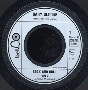 Vinyl-Single Gary Glitter: Rock And Roll Part One / Rock And Roll Part 2  Bell 2008 057, (P) 1972
