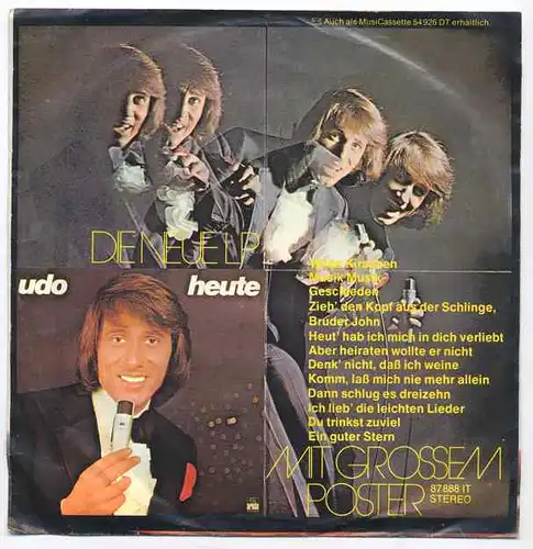 Vinyl-Single: Udo Jürgens: Zieh\' den Kopf aus der Schlinge, Bruder John / Es wär so schön, die ganze Nacht bei dir zu bleiben Ariola 13 522 AT, (P) 1973 