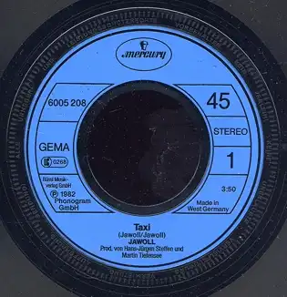 Vinyl-Single: Jawoll: Taxi / Wir sind toll, jawoll Mercury 6005 208, (P) 1982