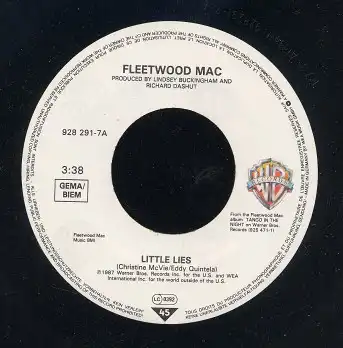 Vinyl-Single: Fleetwood Mac: Little Lies / Ricky Warner Bros. 928 291-7, (P) 1987 EAN 