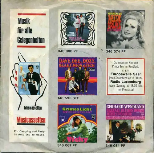 Vinyl-Single: Dorthe Kollo: Sind Sie der Graf von Luxemburg? / Was ist bloß mit dem Torero los? Philips 3046 093 PF, (P) 1966