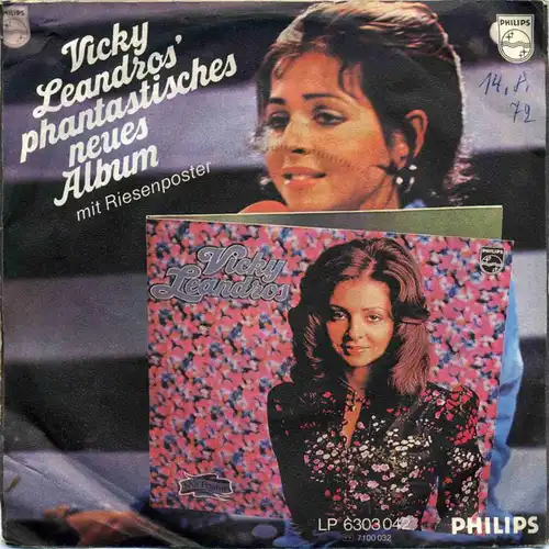 Vinyl-Single: Vicky Leandros: Ich hab\' die Liebe geseh\'n / Augen wie Feuer Philips 6000 064, (P) 1972