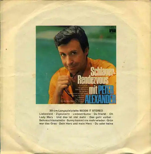 Vinyl-Single: Peter Alexander: Hier ist ein Mensch / Einsamer Abend ohne dich  Ariola 14 750 AT, (P) 1970