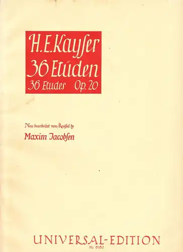 36 Etüden von H.E. Kayser op. 20, Violine