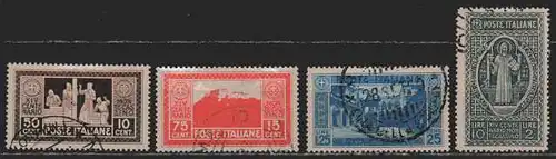 Italien  MiNr. 320 bis 322 und 324  gestempelt
