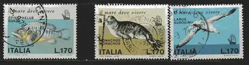 Italien MiNr. 1603, 1605 und 1606 gestempelt
