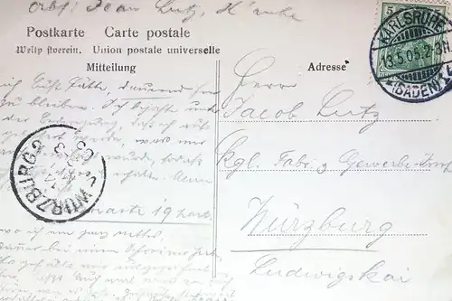 AK Karlsruhe Großherzogliches Schloss mit Schlossplatz