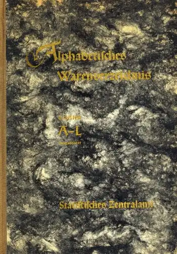 Alphabetisches Warenverzeichnis. Deutsche Demokratische Republik. Ministerium für Planung. Statistisches Zentralamt.  [1] 1. Band / Ausgabe 1949. A-L. [2] 2. Band / Ausgabe 1949. M-Z
 Berlin, Statistisches Zentralamt, 1949. 