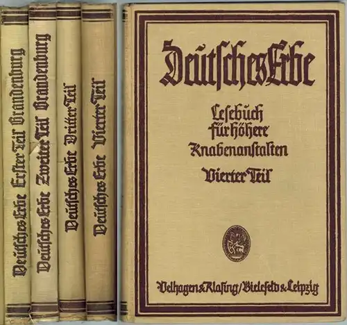 Gereke, Paul; Laudien, Arthur; Tobler, Rudolf (Hg.): Deutsches Erbe. Lesebuch in 9 Bänden für höhere Knabenanstalten. [1] 1. Teil Sexta. Achte Auflage. [Ausgabe für Brandenburg;...