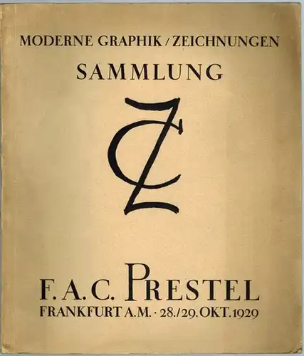 [Auktionskatalog:] Meister Werke Moderner Graphik. Handzeichnungen des 19. Jahrhunderts. Sammlung C. Z. und andere Beiträge. [Umschlagtitel abweichend: Moderne Graphik/Zeichnungen Sammlung CZ]. [= Auktion 99; Versteigerung.. 