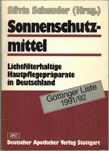 Schauder, Silvia (Hg.): Sonnenschutzmittel. Lichtfilterhaltige Hautpflegepräparate in Deutschland. Göttinger List 1991/92
 Stuttgart, Deutscher Apotheker Verlag, 1991. 