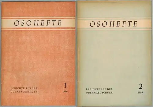 Edelstein, Wolfgang (Red.): OSOHefte. Berichte aus der Odenwaldschule. 2. Jahrgang. Herausgegeben vom Parlament der Odenwaldschule. [1] Heft 1. [2] Heft 2
 Ohne Ort [Heppenheim], Odenwaldschule, 1956. 