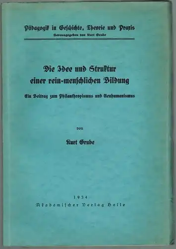 Grube, Kurt: Die Idee und Struktur einer rein-menschlichen Bildung. Ein Beitrag zu Philathropismus und Neuhumanismus. [= Pädagogik in Geschichte, Theorie und Praxis. I]
 Halle, Akademischer Verlag, 1934. 