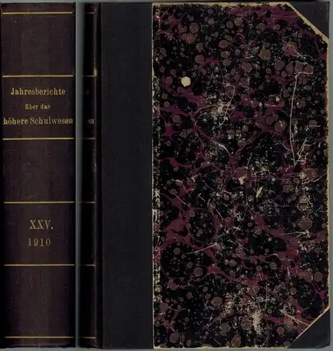 Rethwisch, Conrad (Hg.): Jahresberichte über das höhere Schulwesen. XXV. Jahrgang 1910
 Berlin, Weidmannsche Buchhandlung [Weidmann], 1911. 