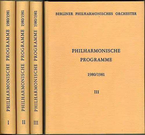 Schultz, Klaus (Red.): Philharmonische Programme 1980/1981. [1] I. [2] II. [3] III
 Berlin, Berliner Philharmonisches Orchester, 1980 / 1981. 