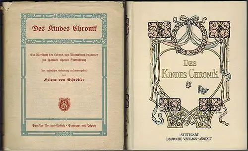 Schrötter, Helene von: Des Kindes Chronik. Ein Merkbuch des Lebens, von Mutterhand begonnen, zur späteren eigenen Fortsetzung. Aus praktischer Erfahrung zusammengestellt
 Stuttgart   Leipzig.. 