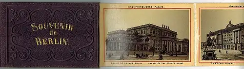 Souvenir de Berlin [= Leporello-Album]
 Dresden, Jacobi & Zobel Cartonagenfabrik und Institut für photolithographische Erzeugnisse, ohne Jahr [um 1890]. 