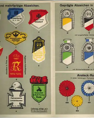 Muster-Karte [der] G. Danner Abzeichen-Fabrik Mühlhausen/Thür
 Mühlhausen/Thür., G. Danner, ohne Jahr [1926]. 