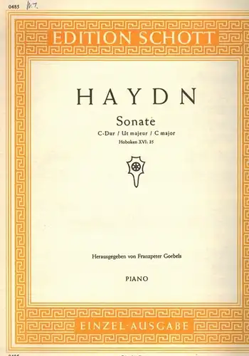 Haydn, Joseph: Sonate. C-Dur / Ut majeur / C major. Hoboken XVI: 35. Herausgegeben von Franzpeter Goebels. Piano. [= Edition Schott 0485]
 Mainz, B. Schott's Söhne, (1968). 