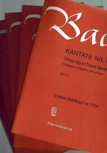 Bach, Johann Sebastian: [Konvolut Kantaten] [1] Kantate Nr. 4. Christ lag in Todes Banden. Christ lay in Death's grim prison. BWV 4. Klavierauszug [von Arno.. 