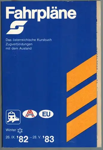 Fahrpläne. Teil I, Band 2. 26. IX. 1982 - 28. V. 1983. Das österreichische Kursbuch für Zugverbindungen mit dem Ausland. [Mit einer Beilage]
 [Wien], Generaldirektion der Österr. Bundesbahnen Betriebsdirektion, 1982. 