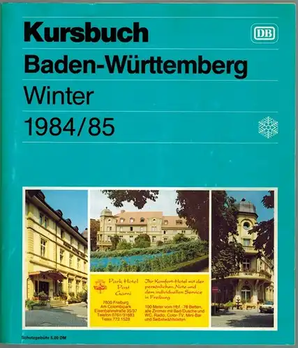Deutsche Bundesbahn (Hg.): Kursbuch Baden-Württemberg. Winter 1984/85. 30. September 1984 bis 1. Juni 1985
 Karlsruhe, Bundesbahndirektion Kursbuchstelle, 1984. 