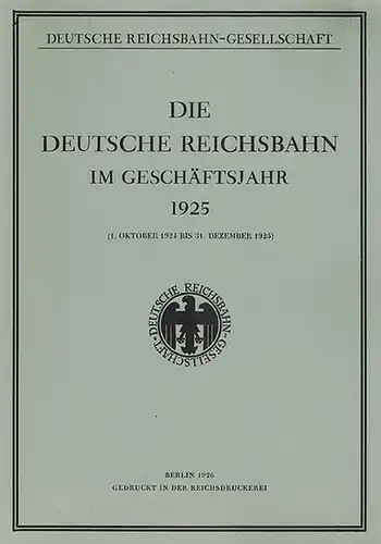 Die Deutsche Reichsbahn im Geschäftsjahr 1925 (1. Oktober 1924 bis 31. Dezember 1925). Reprint [der Ausgabe Berlin 1926] aus Anlass der Gründung der Deutschen Bahn Aktiengesellschaft
 Berlin, Deutsche Bahn, 1994. 